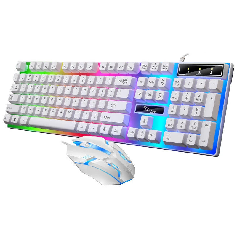 کیبورد و ماوس گیمینگ مدل G21B، سوییچ ممبران، Full-size، نورپردازی RGB