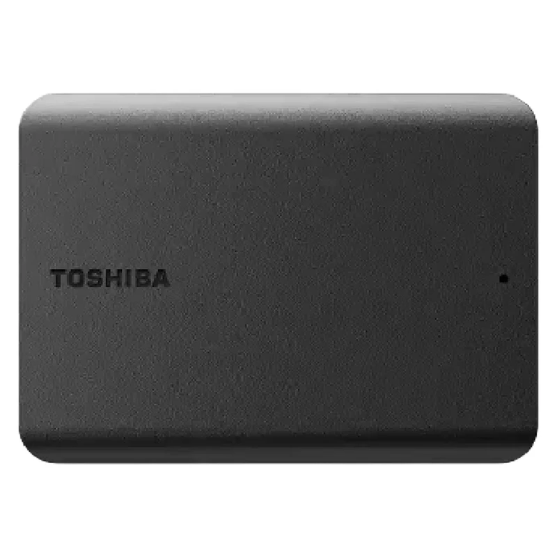 هارد اکسترنال توشیبا مدل Canvio Basics با ظرفیت دو ترابایت دارای رابط USB Type-A 3.2، سازگار با گوشی موبایل، تبلت، کامپیوتر و لپ‌تاپ (ویندوز و مک) با سرعت چرخش ۵۴۰۰ دور در دقیقه، مقاوم در برابر خط و خش، دارای نشانگر LED