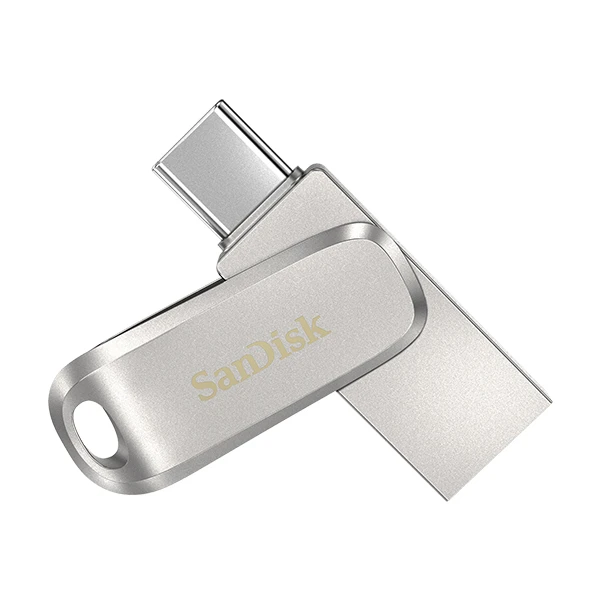 فلش مموری ۵۱۲ گیگابایت سن دیسک مدل Ultra Dual Drive Luxe، دارای رابط‌های USB 3.1 و USB Type-C